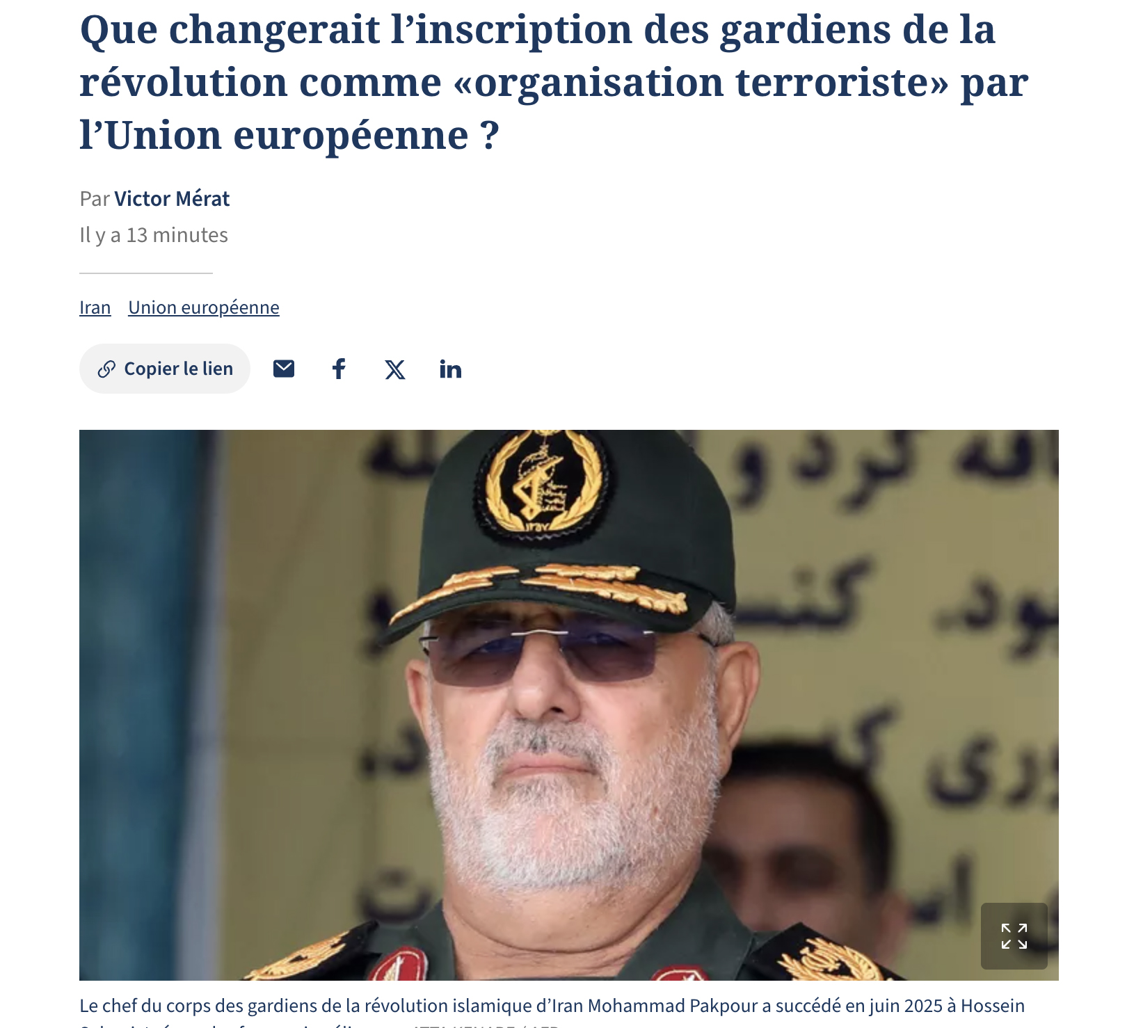 تصویر سپاه در مطبوعات فرانسه 