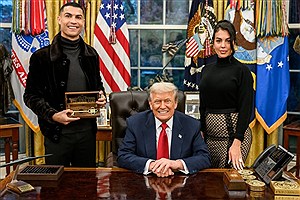 ببینید | دیدار دونالد ترامپ با کریس رونالدو و جورجینا در کاخ سفید