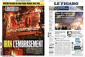 اعتراضات ایران در صفحه اول روزنامه‌های فرانسه